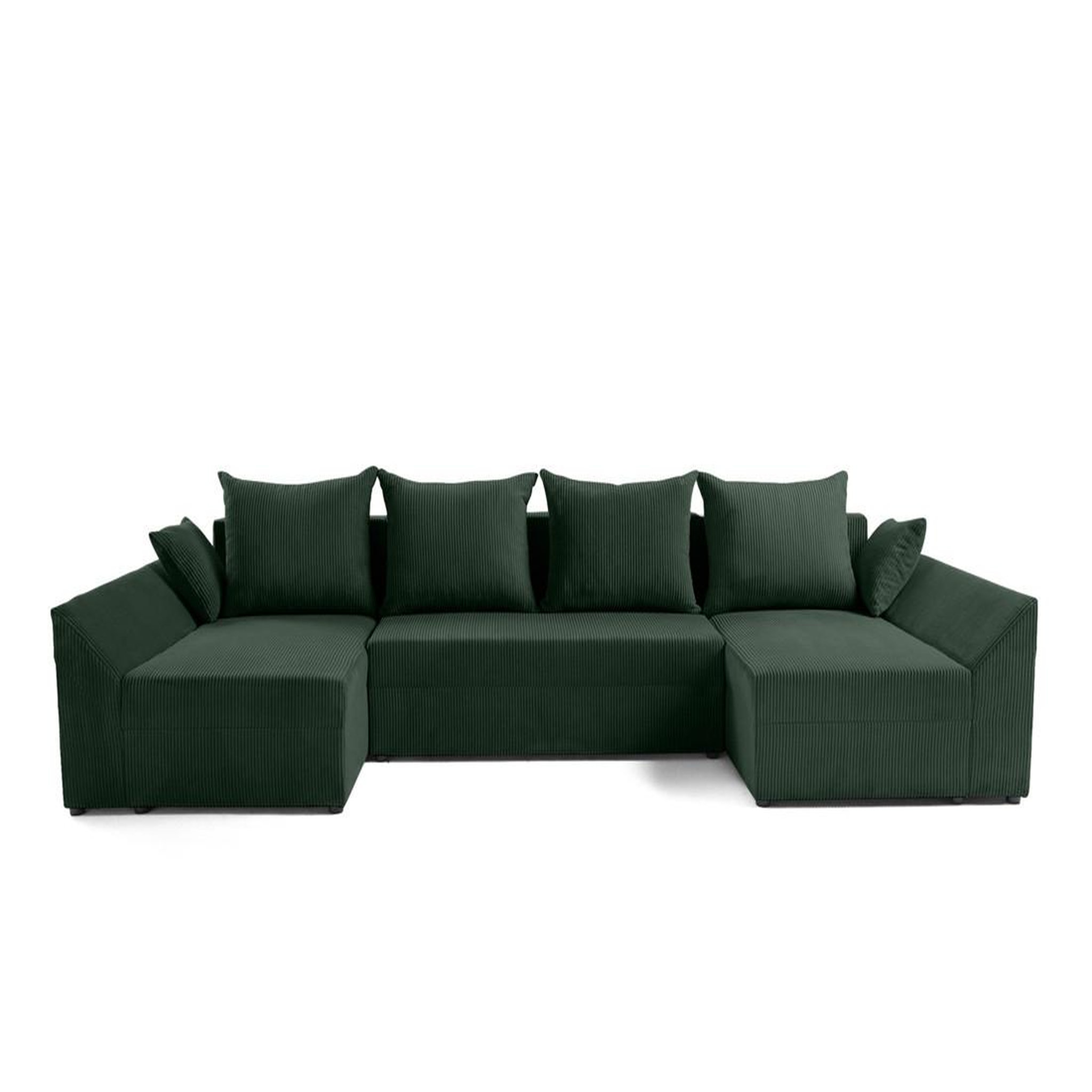 Voir la diapositive 1 : BEST MOBILIER Mike - canapé panoramique en u - 7 places - convertible avec coffre - en velours côtelé