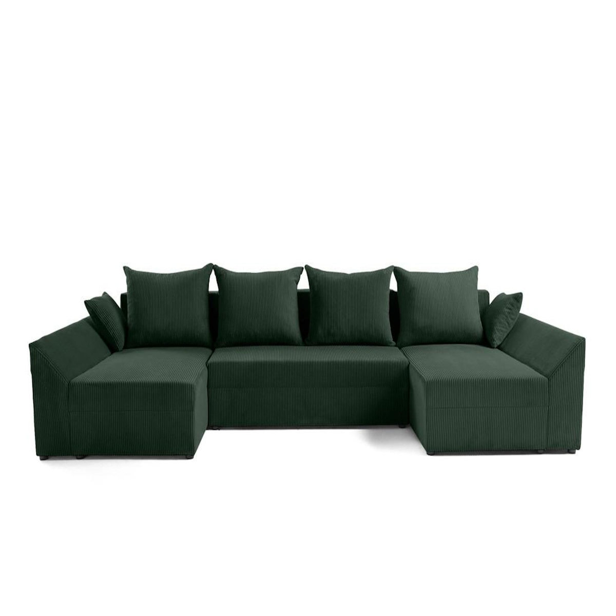 BEST MOBILIER Mike - canapé panoramique en u - 7 places - convertible avec coffre - en velours côtelé