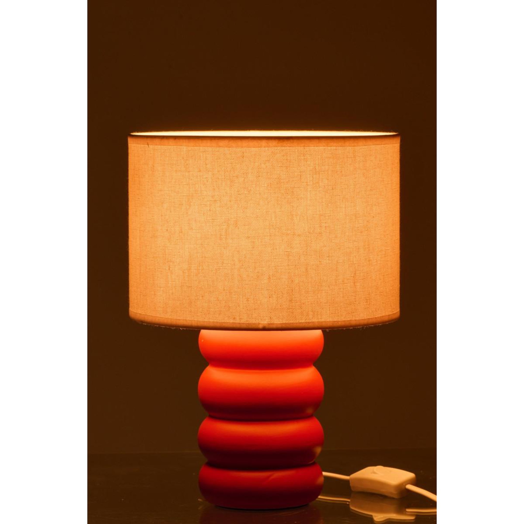 Voir la diapositive 3 : J-LINE Lampe à poser en céramique  eva  31cm rouge