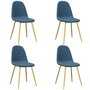 Voir la diapositive 2 : VIDAXL Chaises a manger lot de 4 Bleu Velours