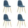 Voir la diapositive 2 : VIDAXL Chaises a manger lot de 4 Bleu Velours