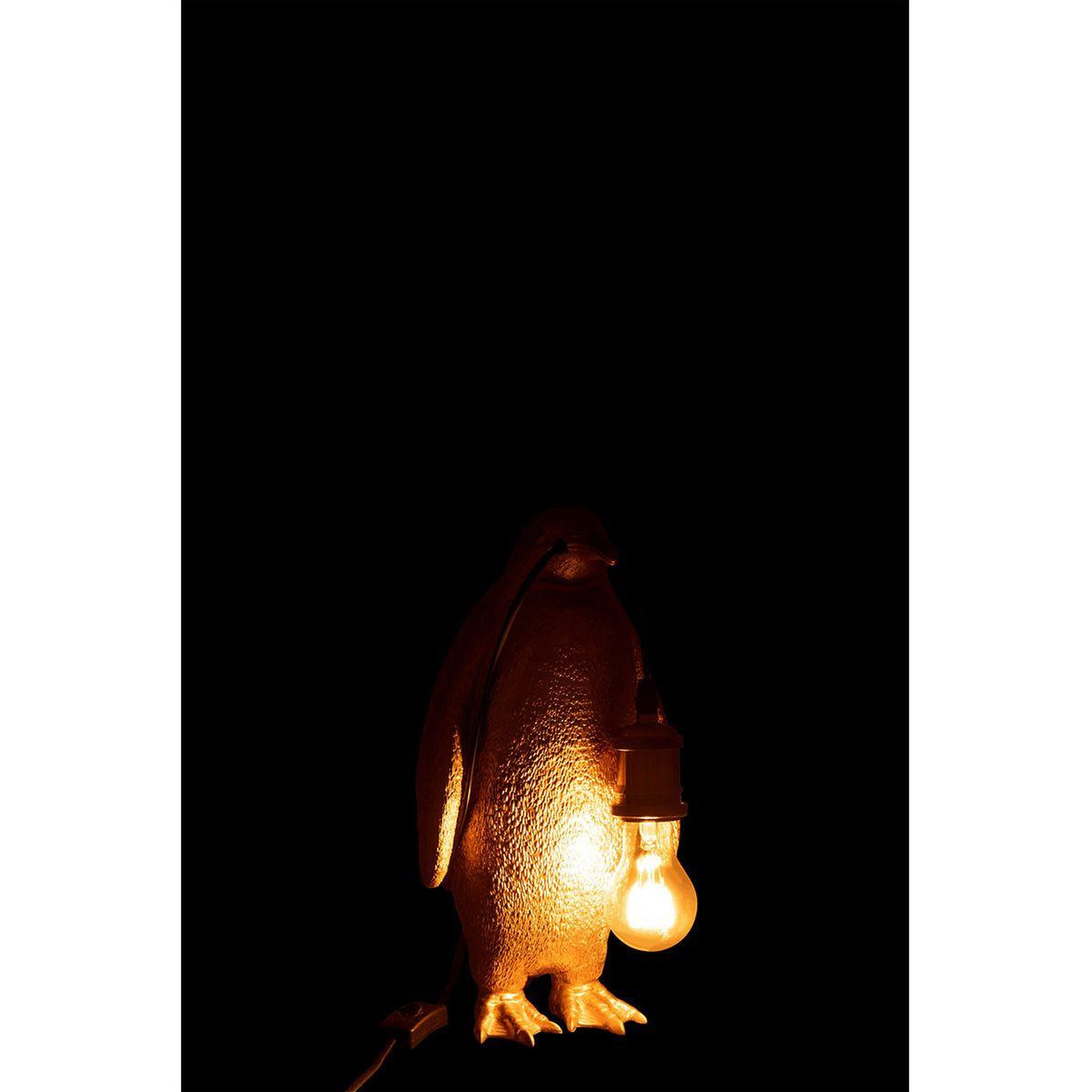 Voir la diapositive 4 : J-LINE Lampe à poser en résine  pingouin  35cm or