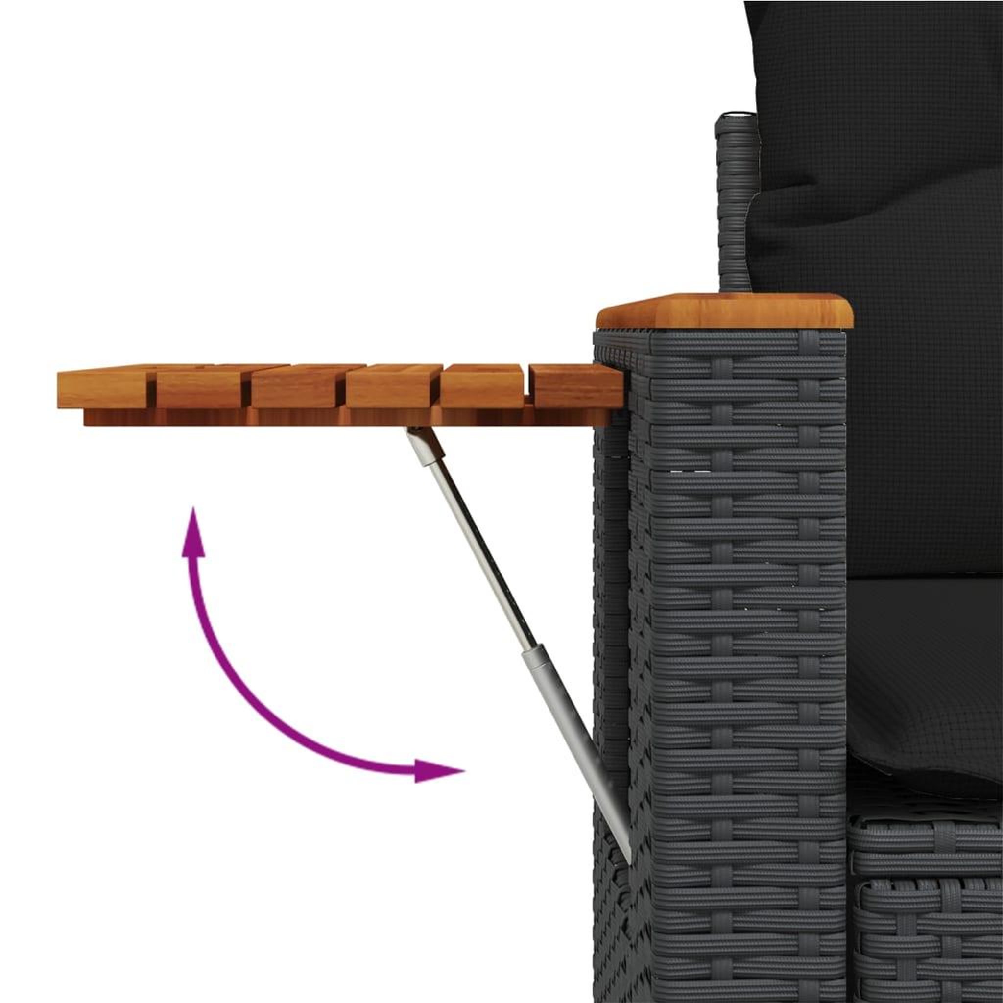 Voir la diapositive 4 : VIDAXL Salon de jardin 7 pcs avec coussins noir resine tressee