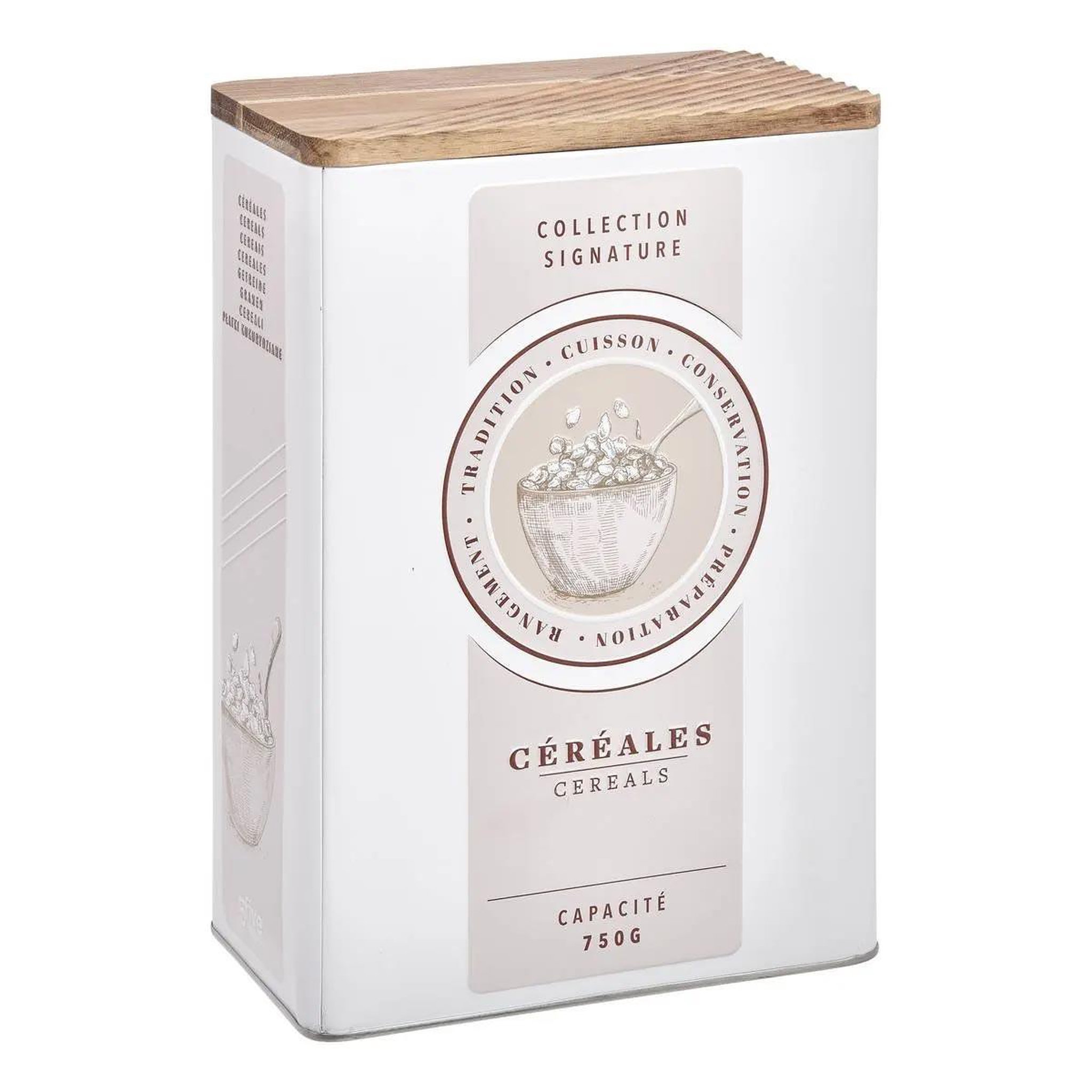FIVE Boîte à céréales en métal  signature  25cm crème