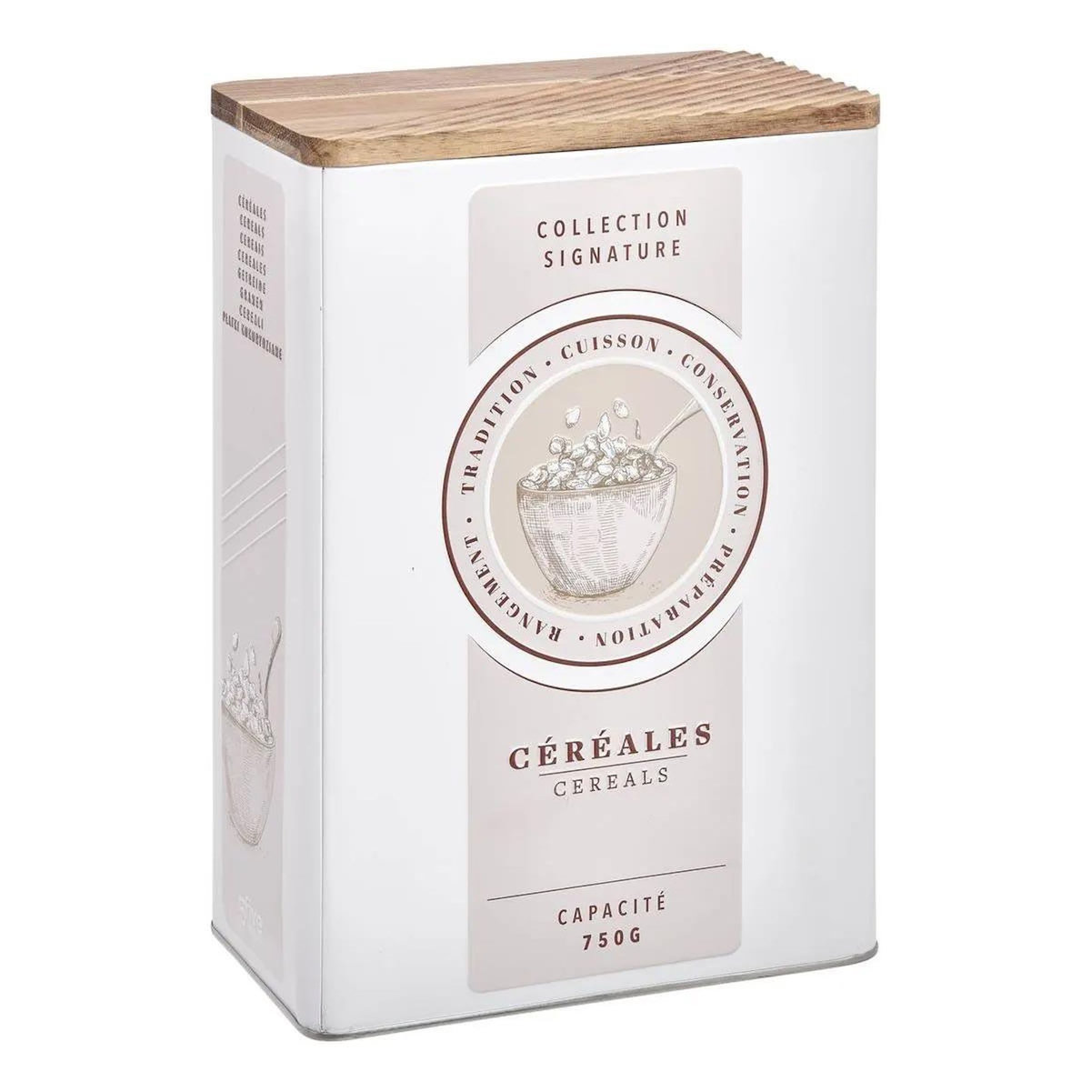 FIVE Boîte à Céréales en Métal  Signature  25cm Crème