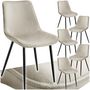 Voir la diapositive 1 : tectake Lot de chaises rembourrées aspect velours crème Lot de 6