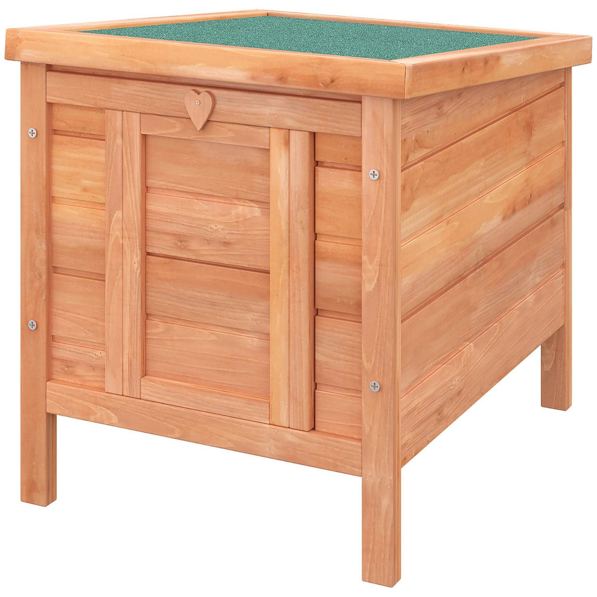 PAWHUT Clapier de sol niche enclos pour lapin porte rampe verrouillable 2 en 1 toit ouvrant bitumé bois sapin pré-huilé