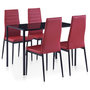 Voir la diapositive 1 : VIDAXL Mobilier de salle a manger 5 pcs Rouge bordeaux