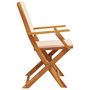 Voir la diapositive 5 : VIDAXL Chaises de jardin pliantes lot de 6 beige tissu et bois massif
