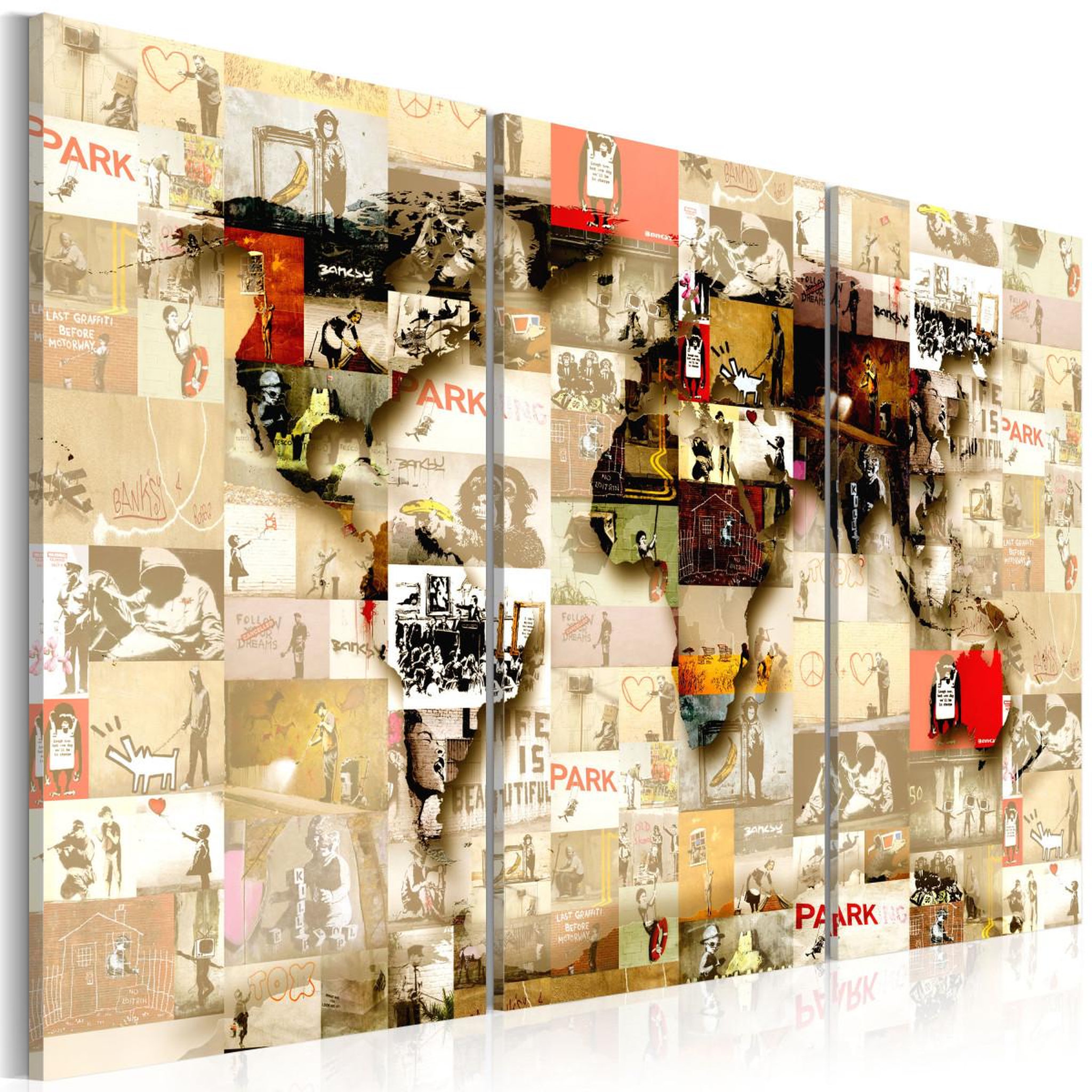 Paris Prix Tableau imprimé  graffiti world. Coloris disponibles : Multicolore