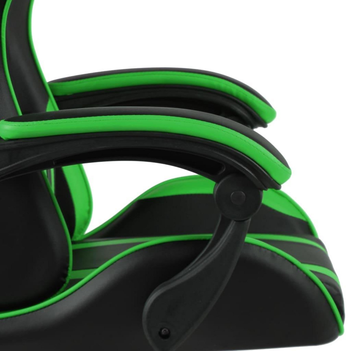 VIDAXL Fauteuil de jeux video avec repose-pied Noir et vert Similicuir