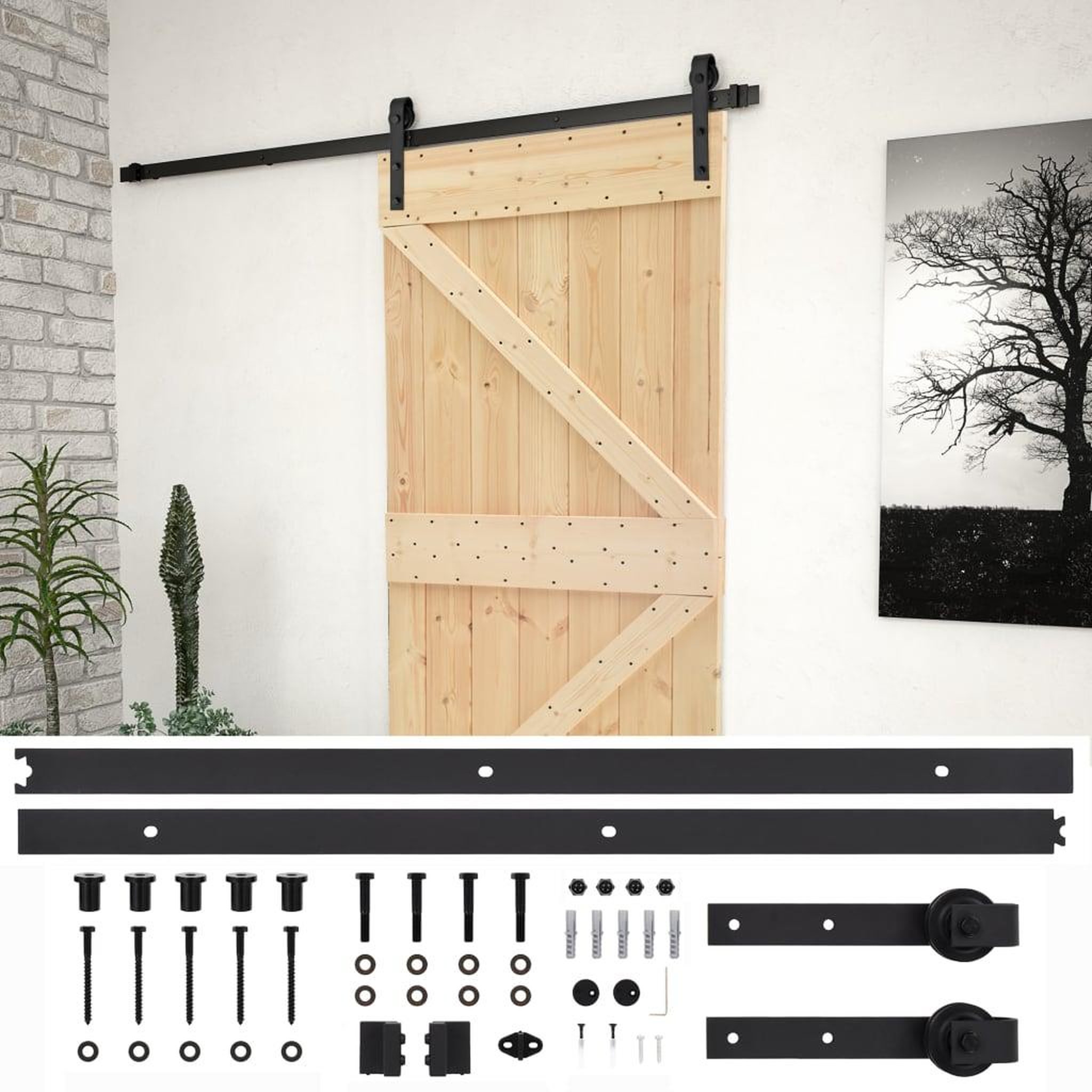Voir la diapositive 2 : VIDAXL Porte coulissante avec kit de quincaillerie 80x210cm Pin massif