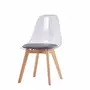 CONCEPT USINE Lot de 4 chaises transparentes gris foncé CELINE