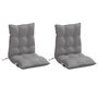 Voir la diapositive 3 : VIDAXL Coussins de chaise a dossier bas lot de 2 gris tissu oxford
