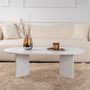 Voir la diapositive 3 : CONCEPT USINE Table basse ovale effet travertin 119x60cm AZOS
