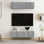 VIDAXL Meubles TV muraux 4pcs Sonoma gris 60x30x30cm Bois d'ingenierie