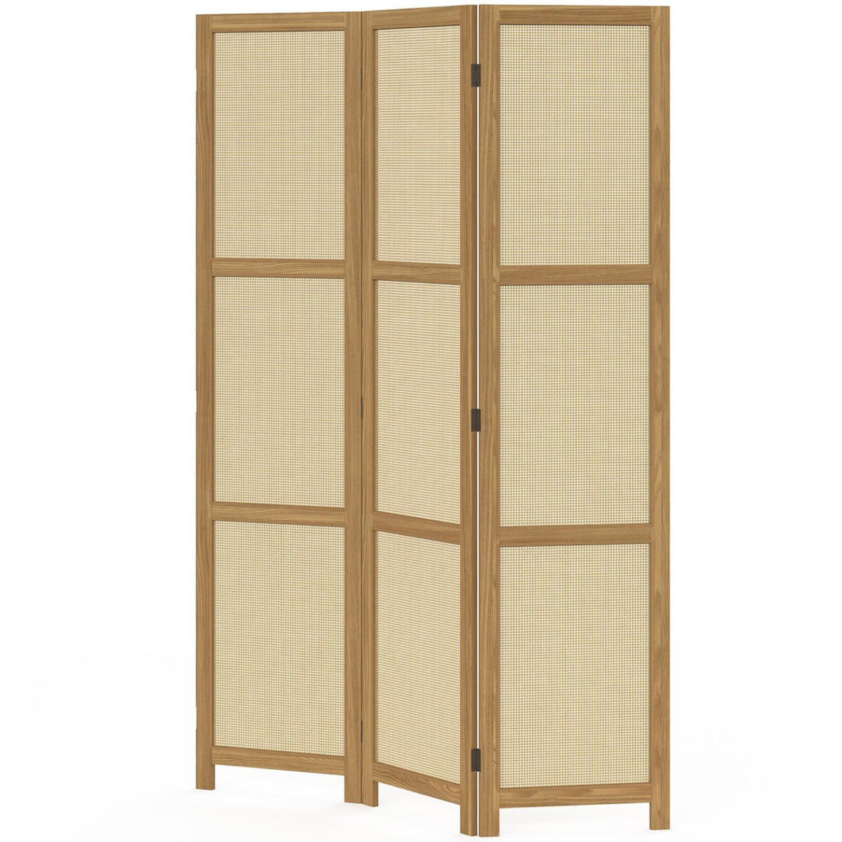 ID MARKET Paravent intérieur HANAE effet naturel cannage