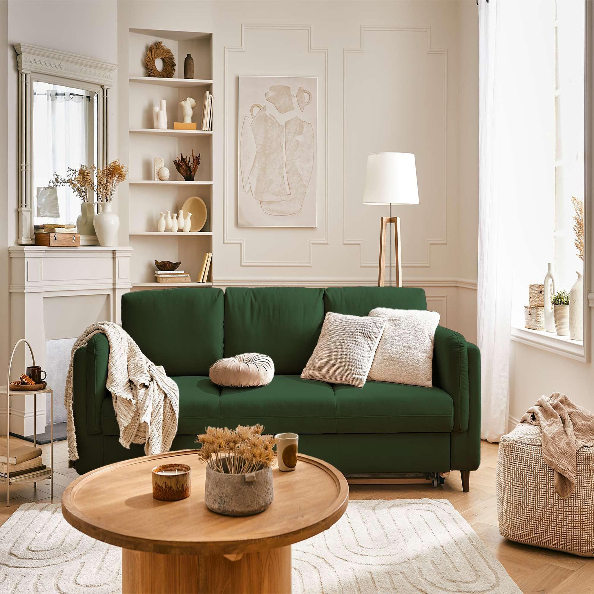 Voir la diapositive 4 : BEST MOBILIER Brooke - canapé 3 places - convertible - en velours