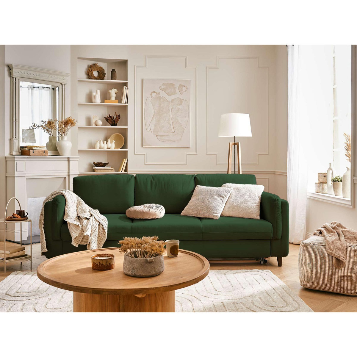 LISA DESIGN Brooke - canapé 3 places - convertible - en velours