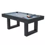CONCEPT USINE Table multi-jeux 3 en 1 billard et ping-pong en bois noir DENVER