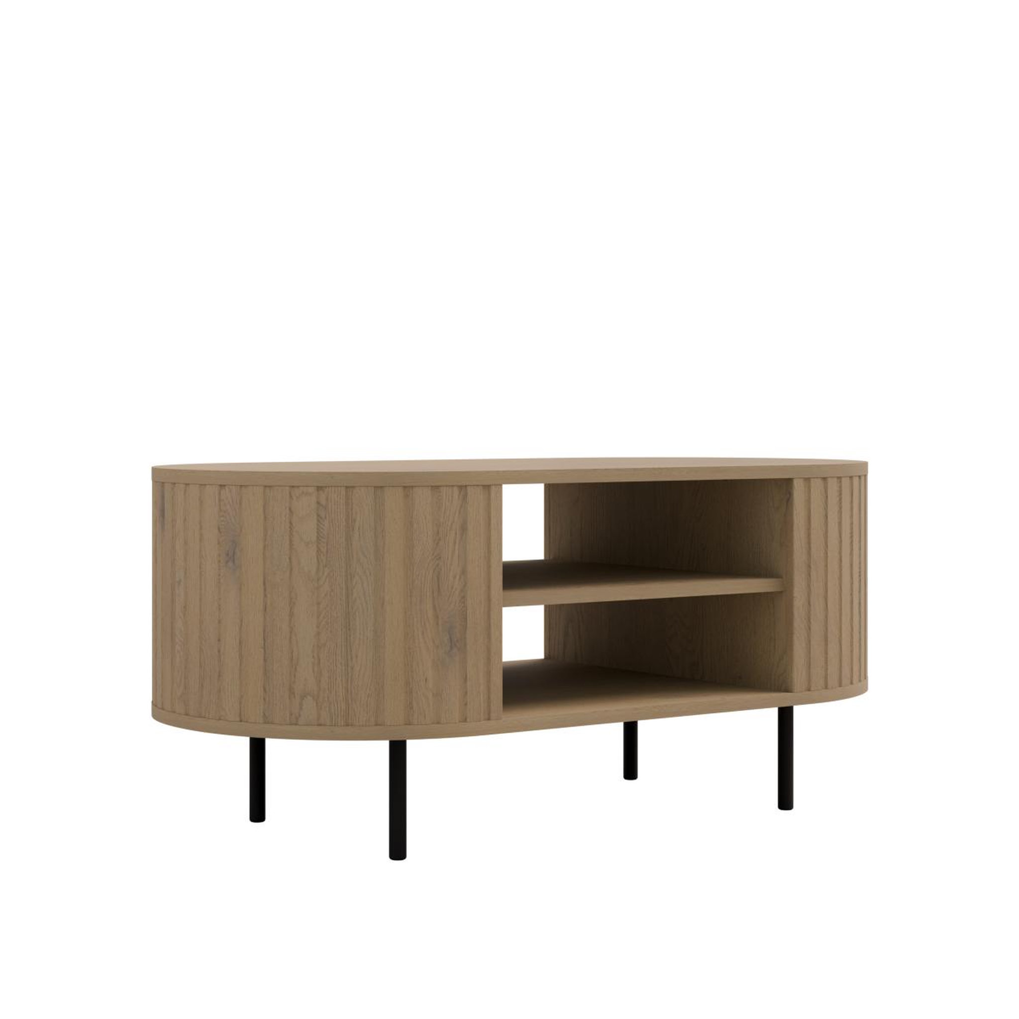 Voir la diapositive 5 : JLC KREATION Table basse moderne ovale en bois 100cm lilio