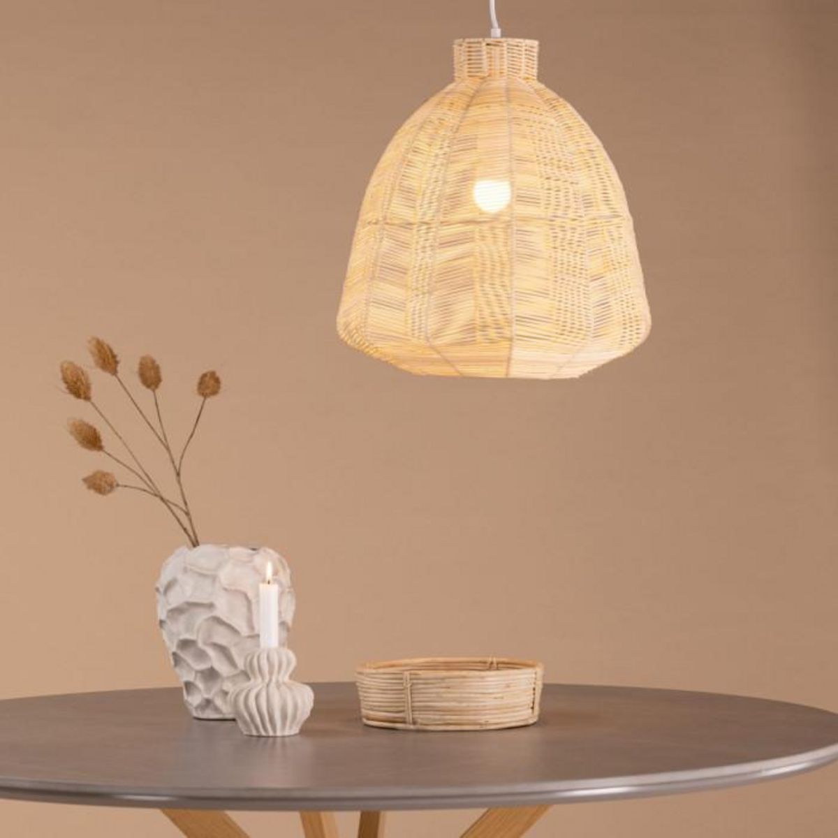 Paris Prix Lampe Suspension en Rotin  Tours  40cm Naturel