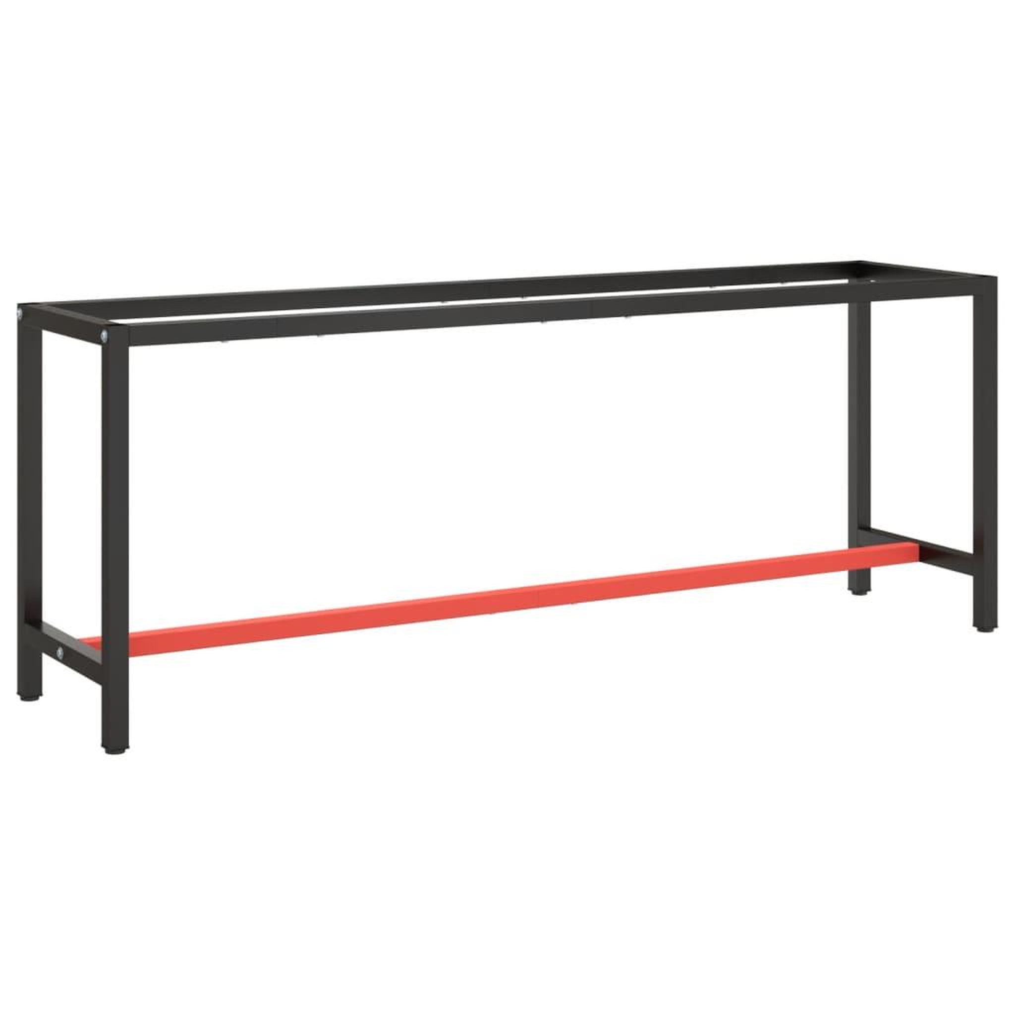 Voir la diapositive 1 : VIDAXL Cadre banc de travail Noir mat et rouge mat 210x50x79 cm Metal