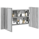 VIDAXL Armoire de salle de bain a miroir LED sonoma gris 80x12x45 cm