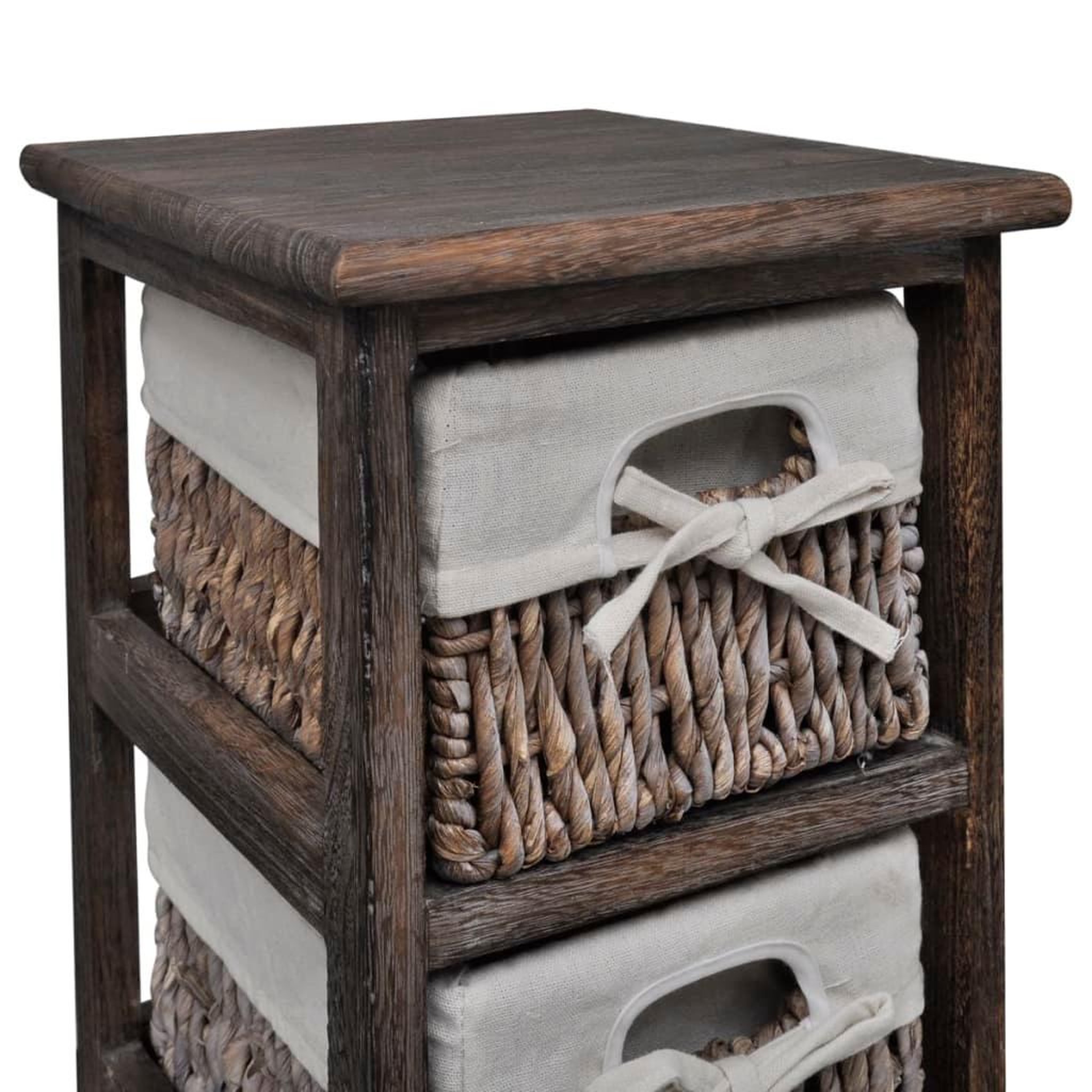 Voir la diapositive 3 : VIDAXL Etagere de rangement Bois Marron 3 paniers en tissage