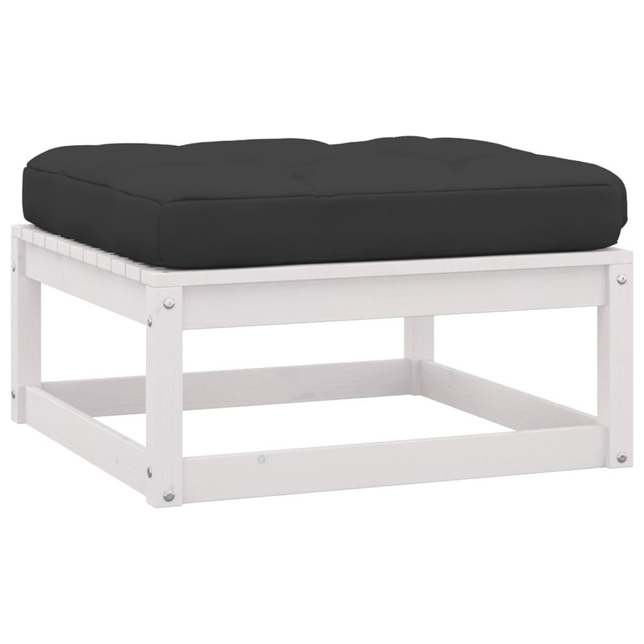 Voir la diapositive 5 : VIDAXL Salon de jardin 12 pcs avec coussins Blanc Bois de pin massif
