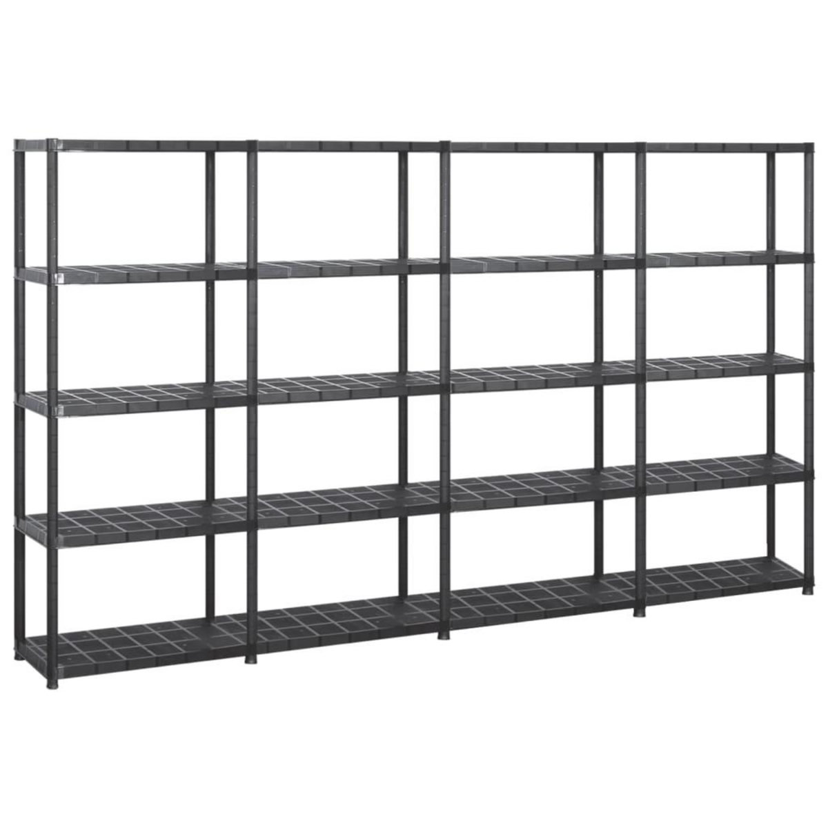 VIDAXL Etagere de rangement a 5 niveaux Noir 284x38x170 cm Plastique