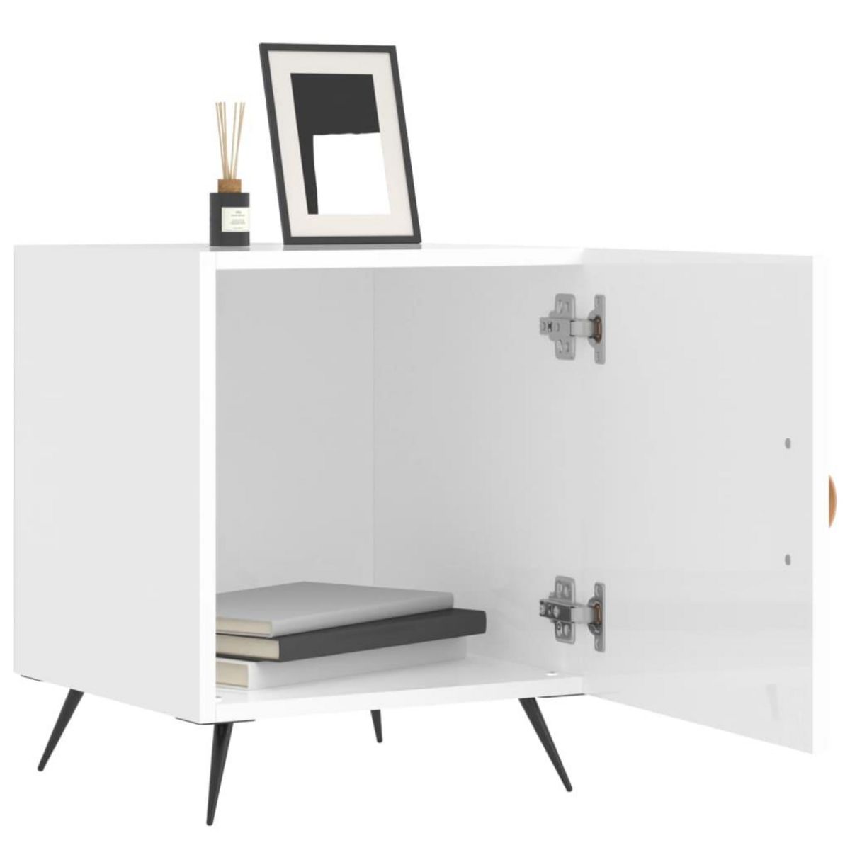 VIDAXL Tables de chevet 2 pcs blanc brillant 40x40x50 cm