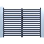 Habitat et Jardin Portail aluminium semi ajouré  Julien  - 300 x 120 cm - Gris