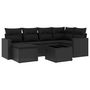 Voir la diapositive 2 : VIDAXL Salon de jardin 7 pcs avec coussins noir resine tressee