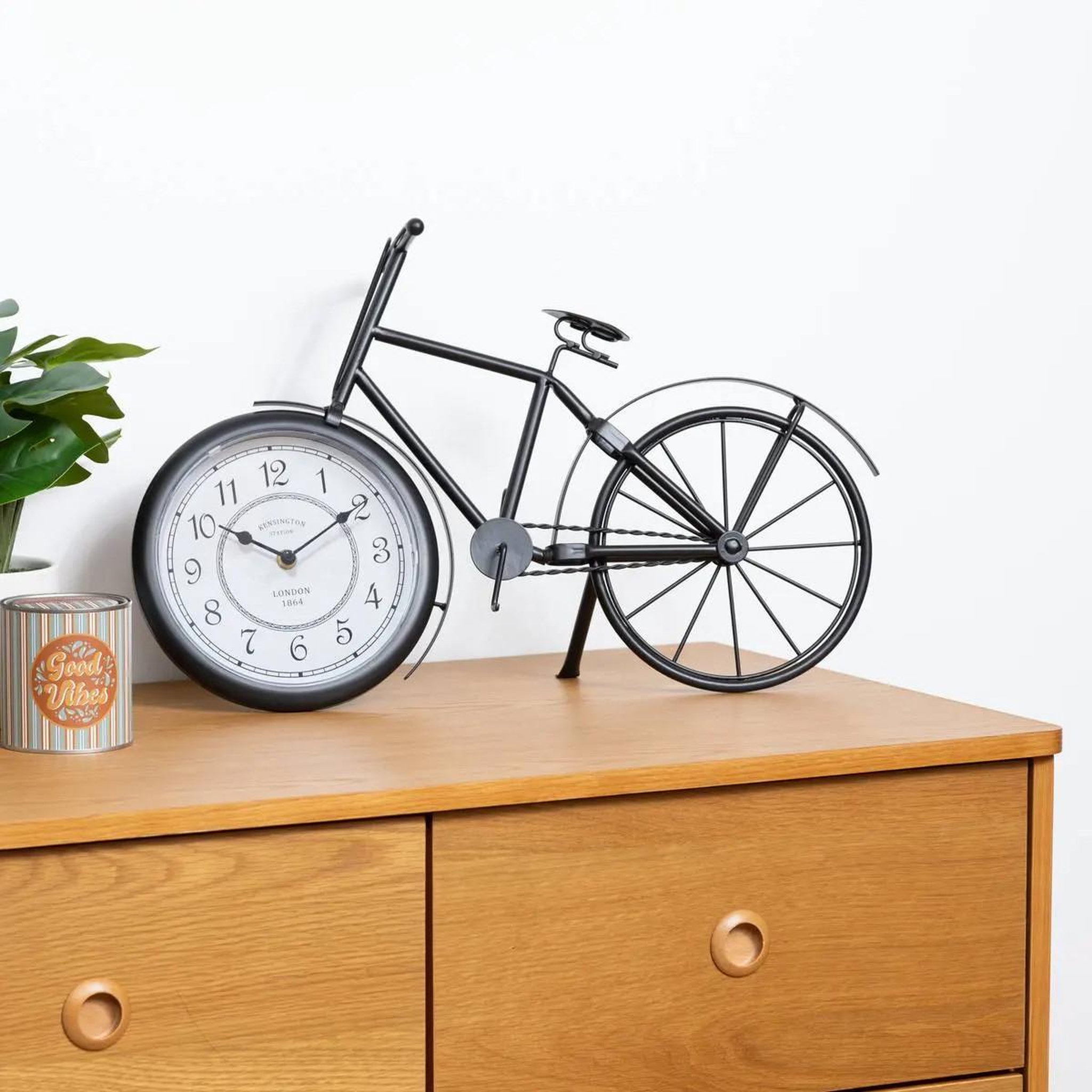 Voir la diapositive 3 : ATMOSPHERA Pendule à Poser  Bike  52cm Noir