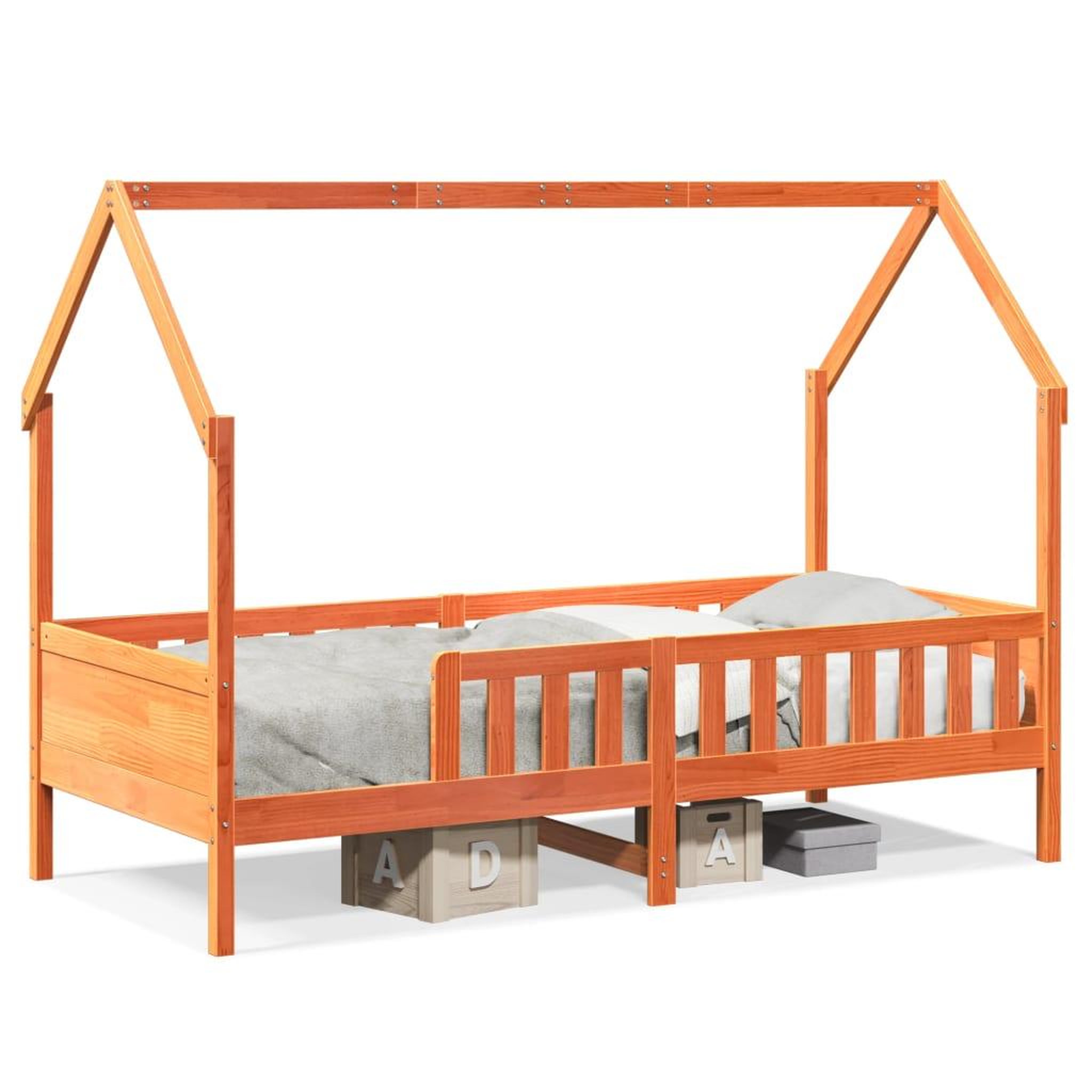 Voir la diapositive 2 : VIDAXL Cadre de lit d'enfants forme de maison sans matelas pin