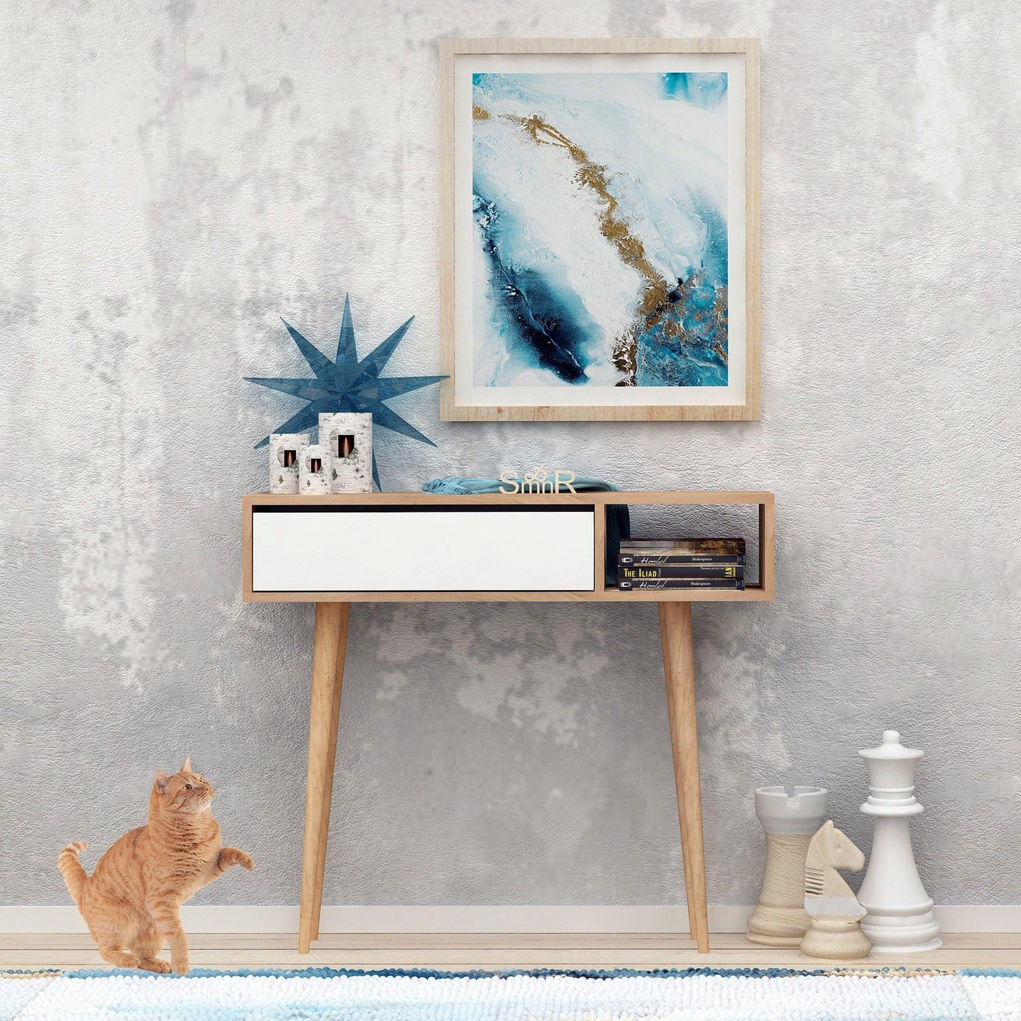 Voir la diapositive 2 : Habitat et Jardin Console en bois  oseyo  - 100 x 30 x 94 cm - marron