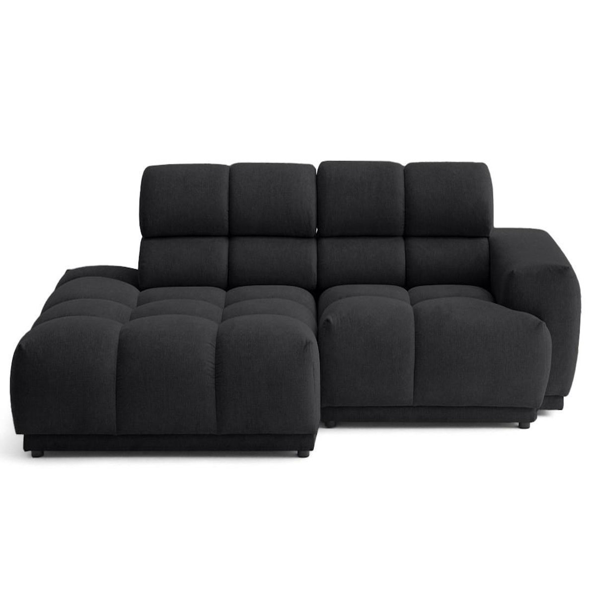 LISA DESIGN Matera - canapé d'angle gauche 4 places avec têtières réglables en tissu texturé