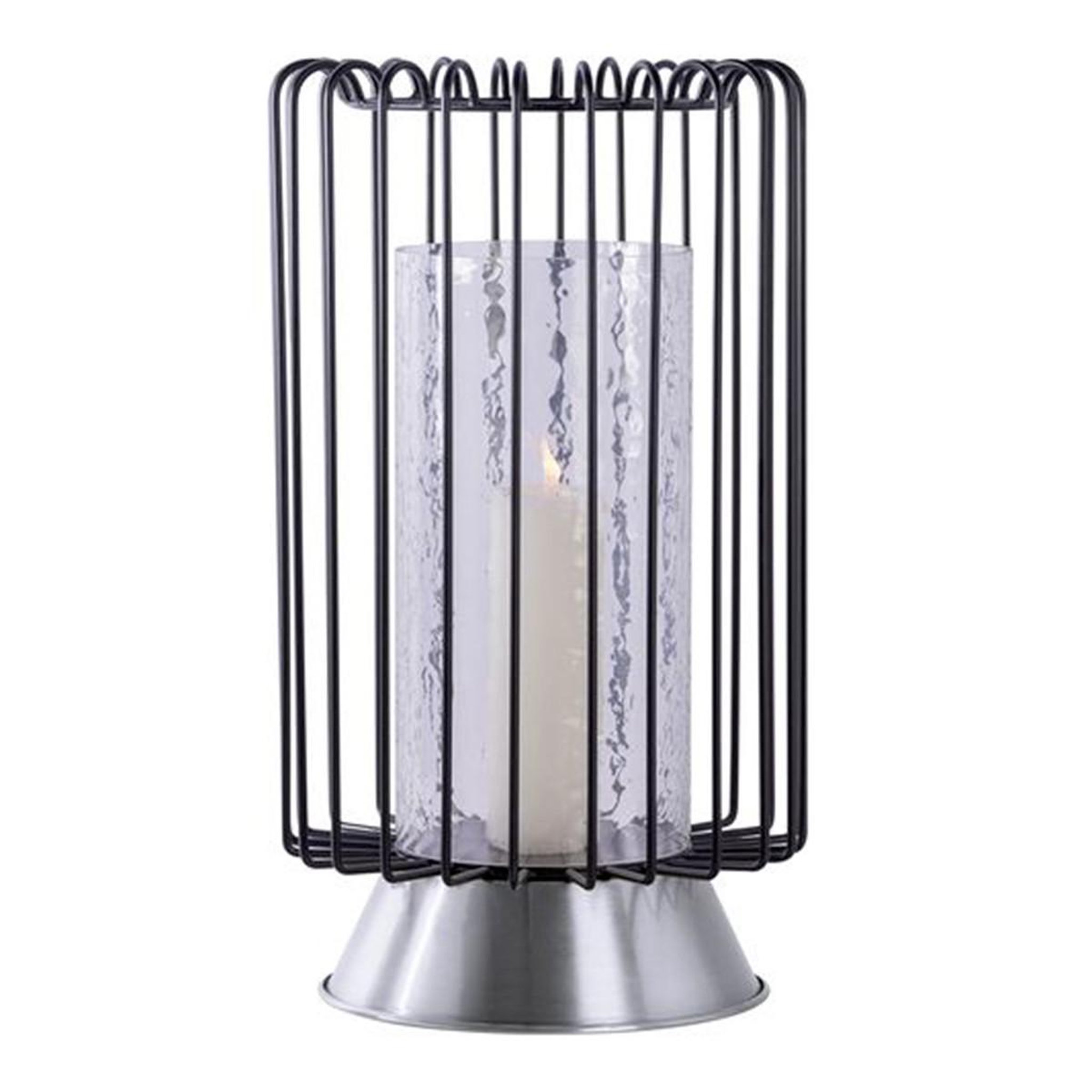 Paris Prix Bougeoir rond déco  malibu  40cm noir & argent