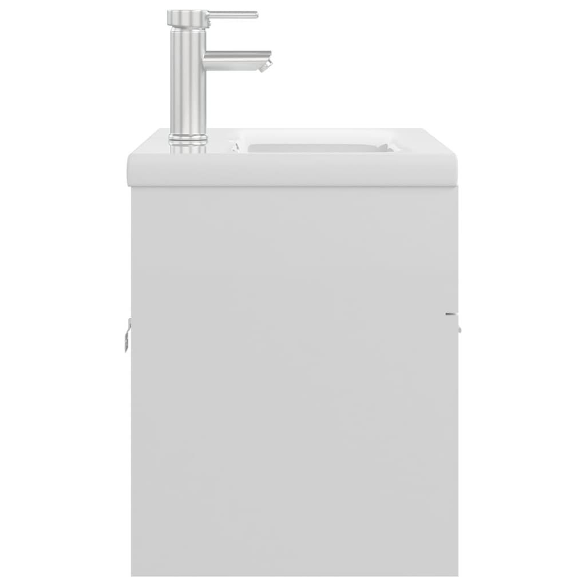 Voir la diapositive 4 : VIDAXL Armoire d'evier avec lavabo integre Blanc brillant Agglomere