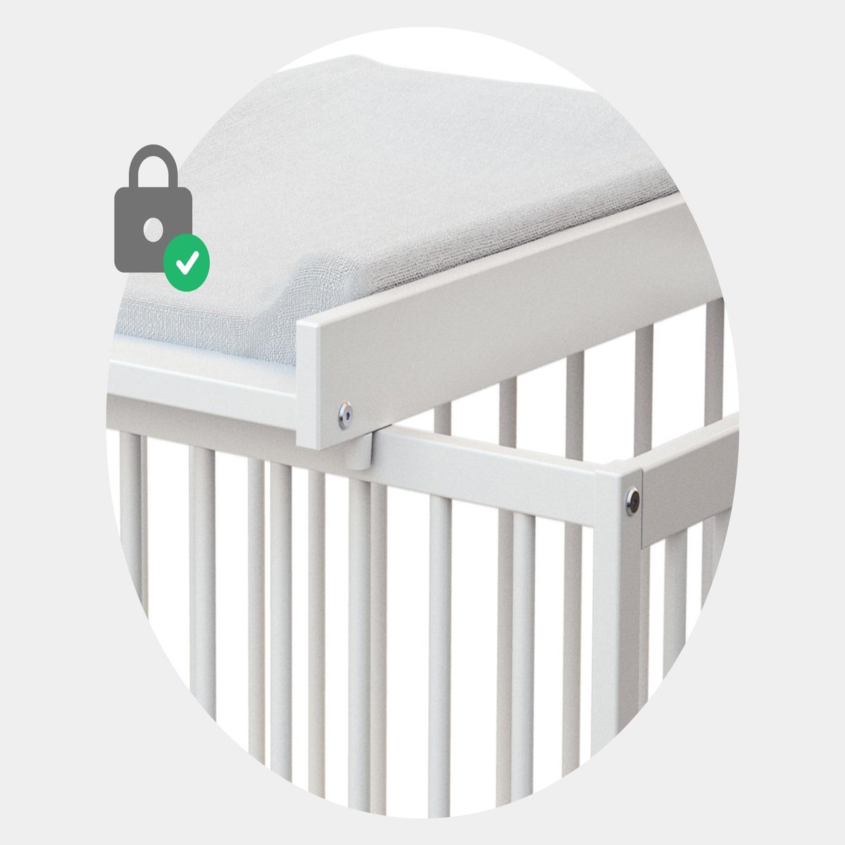 WEBABY Plan à langer amovible avec matelas pour lit bébé ESSENTIEL en bois