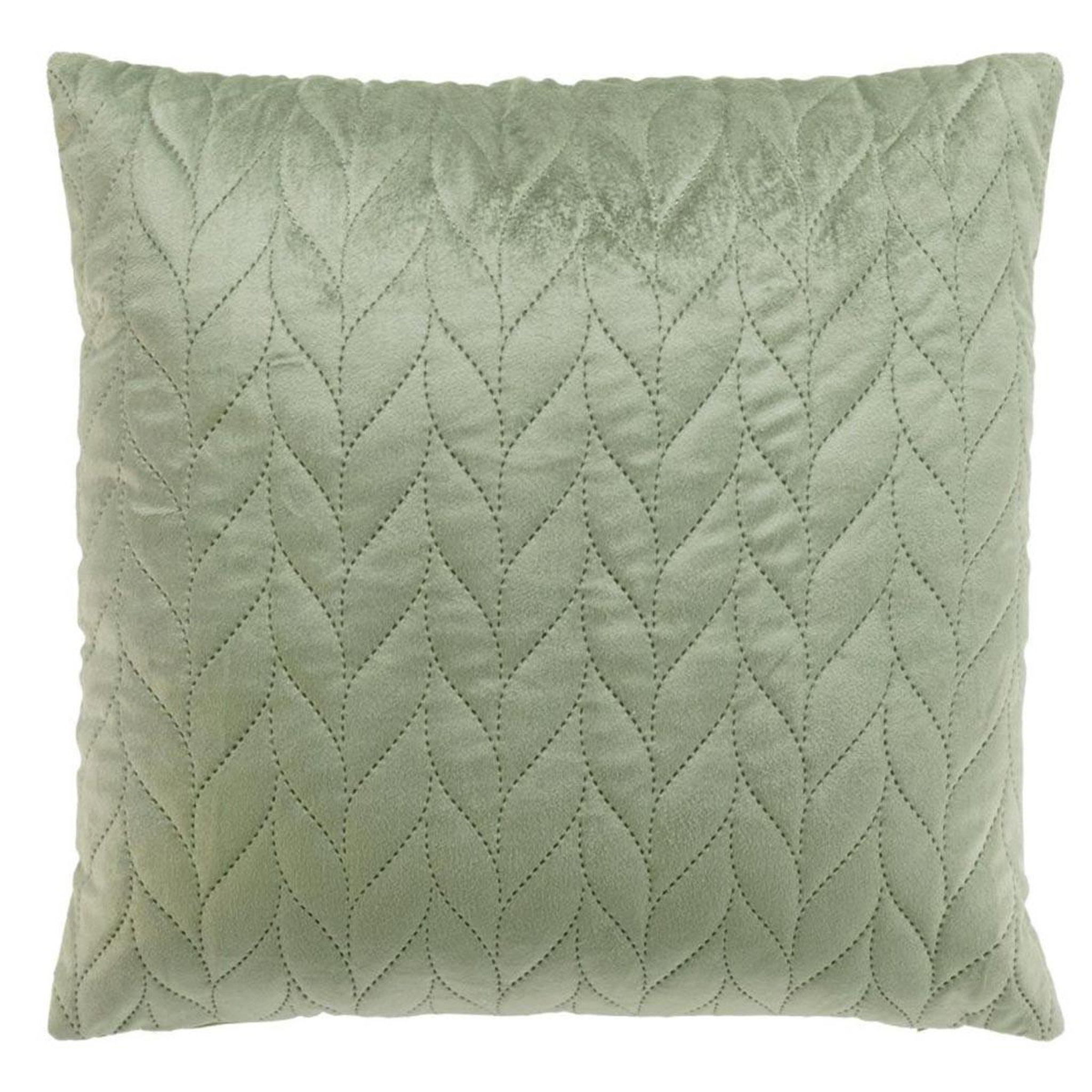 Douceur d'Intérieur Housse de coussin en velours  daisy  40x40cm sauge
