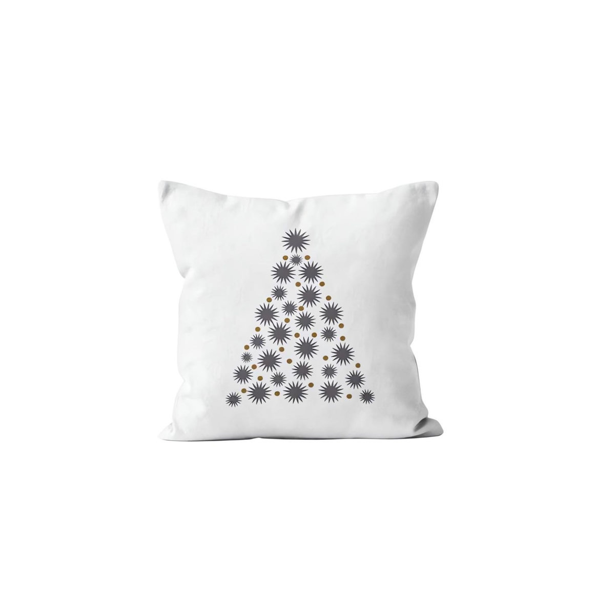 SOLEIL D'OCRE Coussin brodé pur coton 45x45 cm SAPIN, par Soleil d'Ocre