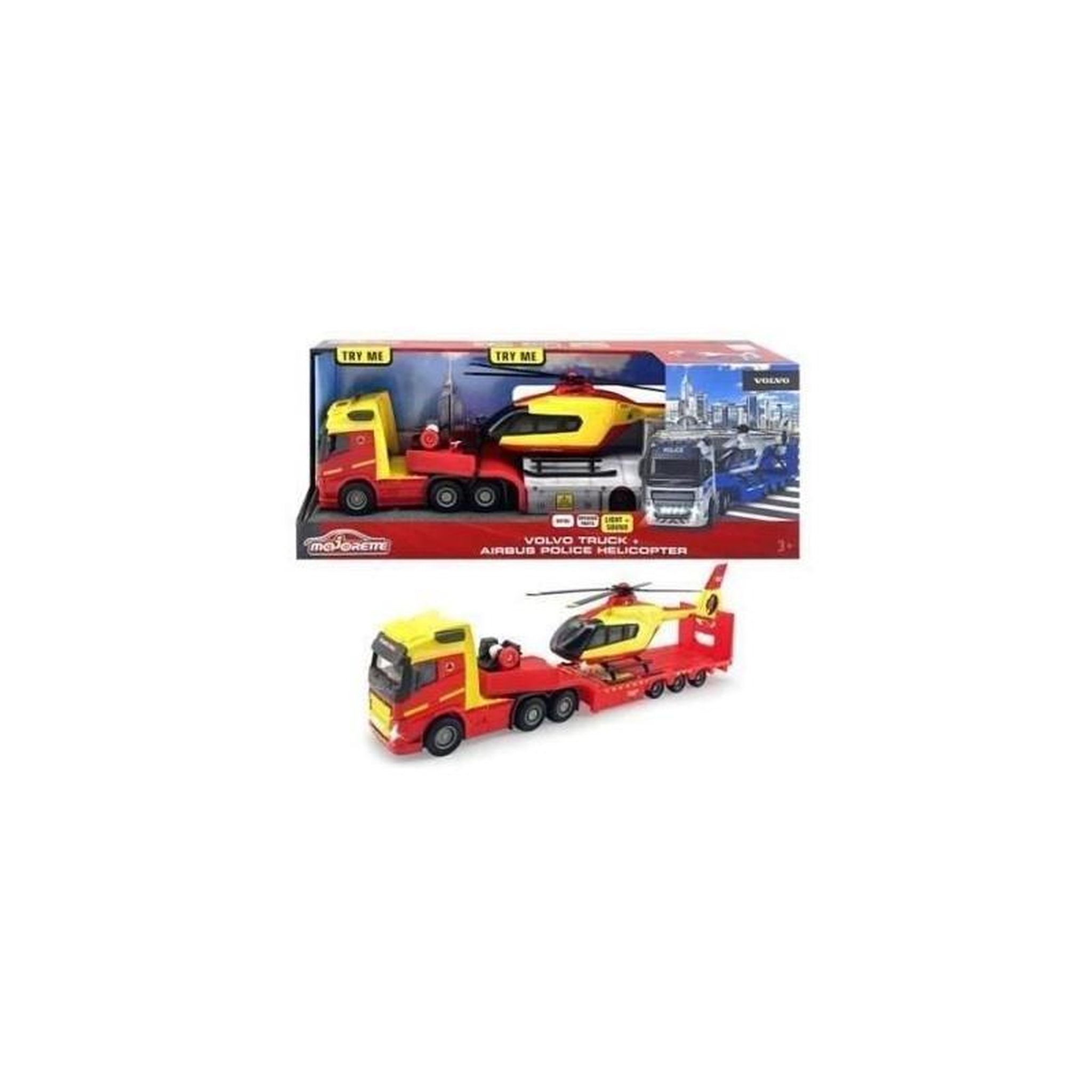 Majorette Camion avec Hélicoptere Police Majorette GS 35 cm - MAJORETTE - Blanc - Jouet - Mixte - 3 ans