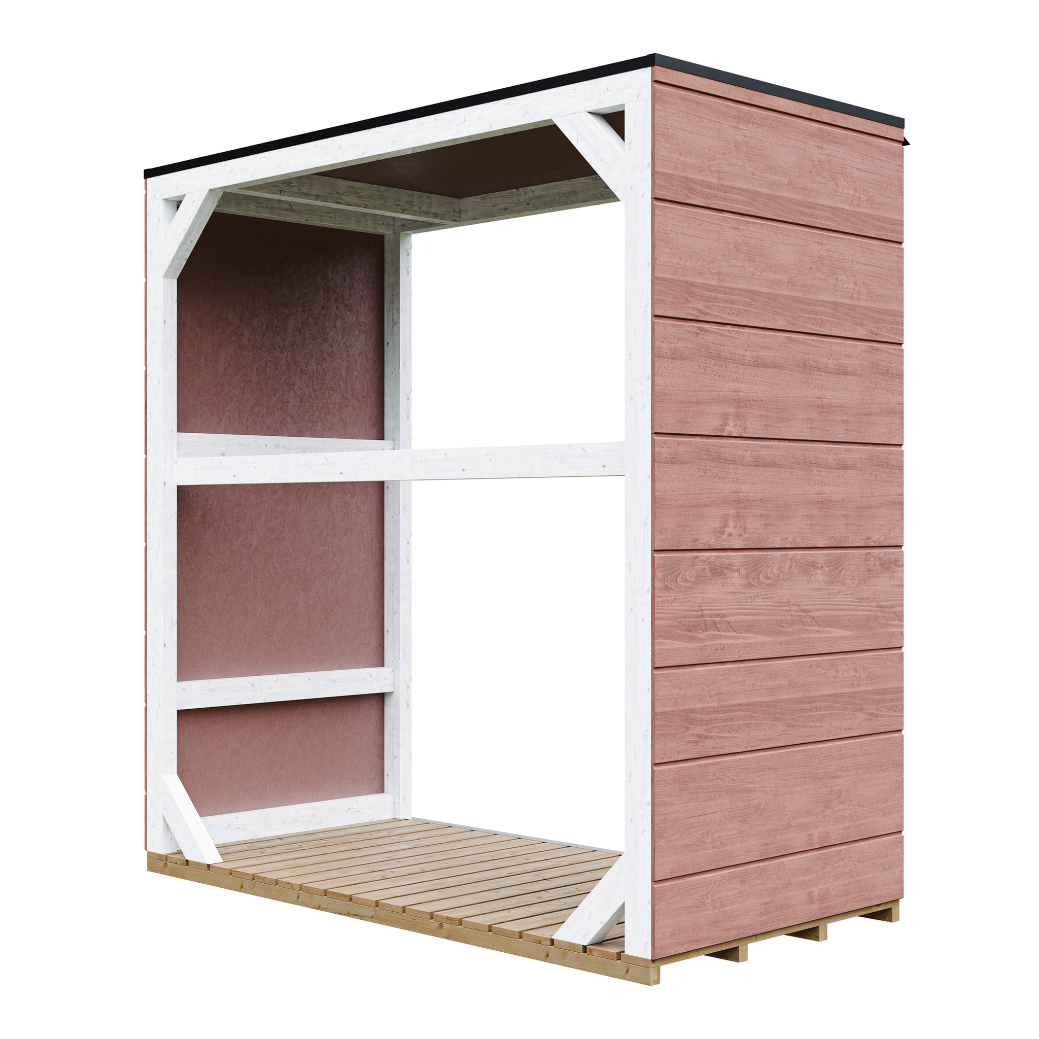 Voir la diapositive 2 : TIMBELA Abri à bûches, bois extérieur 1,14 m² Abri à bois extérieur M980-1
