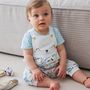 Voir la diapositive 6 : Petit Béguin Ensemble salopette bébé en gaze de coton et t-shirt Iskia