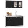 Voir la diapositive 3 : VIDAXL Ensemble de meubles de cuisine 4 pcs Noir Agglomere