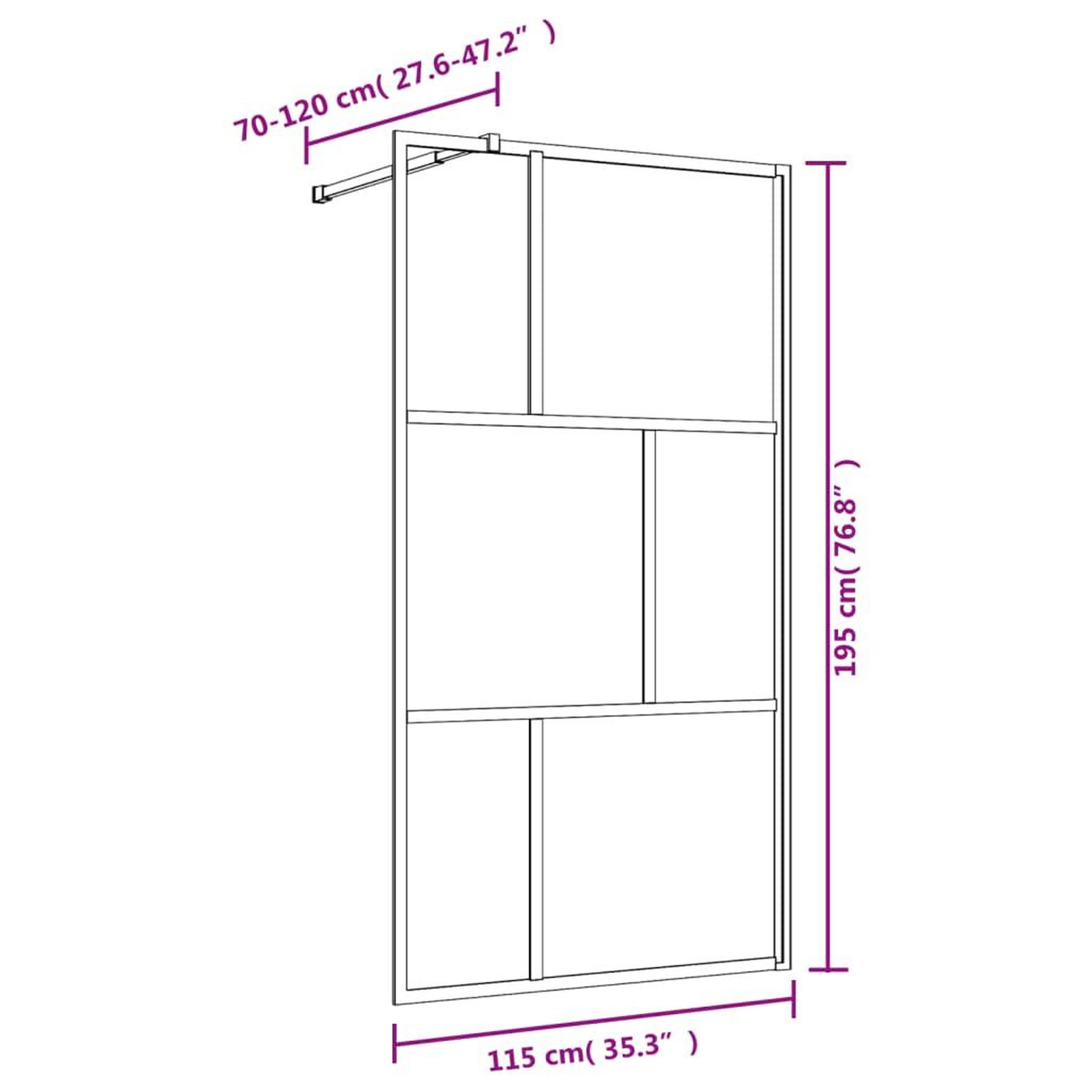 Voir la diapositive 6 : VIDAXL Paroi de douche avec verre ESG transparent dore 115x195 cm