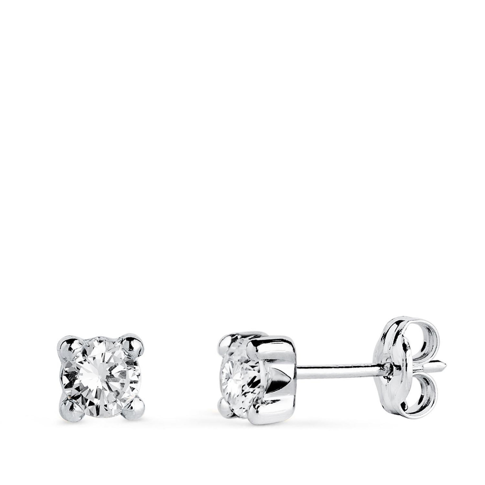L'ATELIER D'AZUR Boucles d'Oreilles Or 18 Carats 750/000 Blanc Zirconium