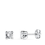 L'ATELIER D'AZUR Boucles d'Oreilles Or 18 Carats 750/000 Blanc Zirconium
